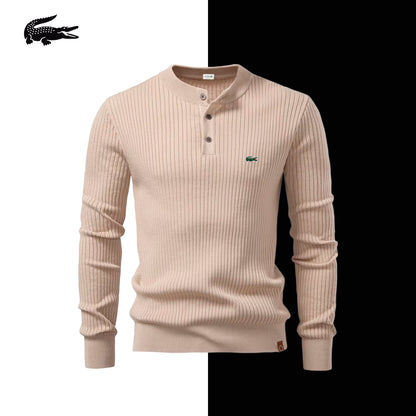 LC Windsor Geripptes Henley-Strickoberteil