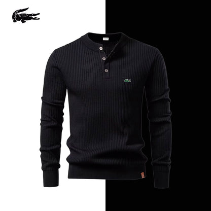 LC Windsor Geripptes Henley-Strickoberteil