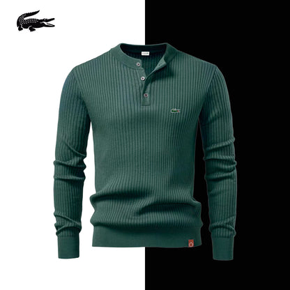 LC Windsor Geripptes Henley-Strickoberteil