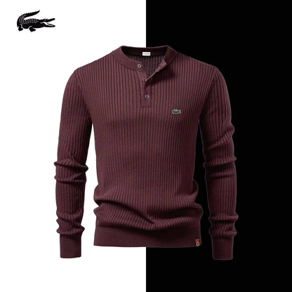 LC Windsor Geripptes Henley-Strickoberteil